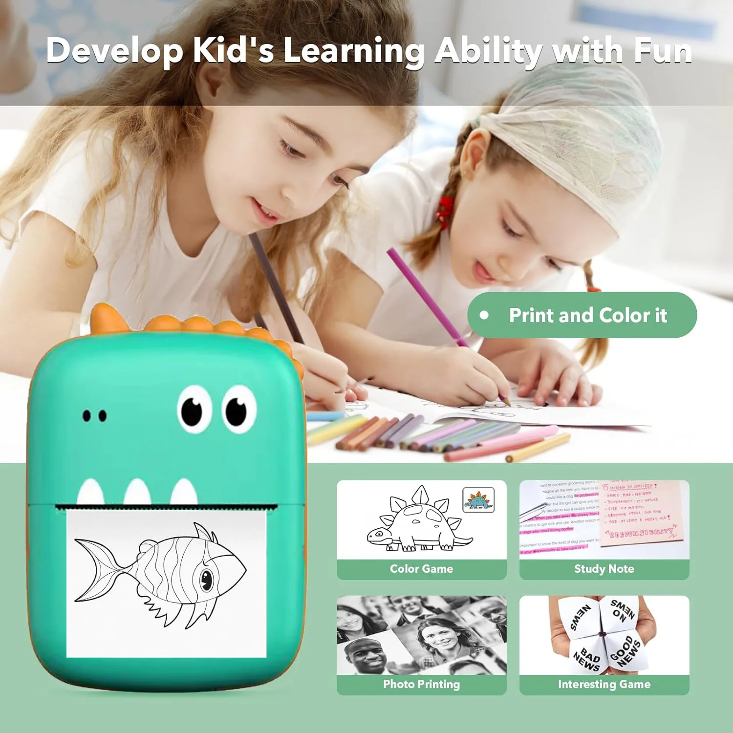 طابعة صور حرارية محمولة صغيرة  - مراجعة Kids Education Questions وسعره